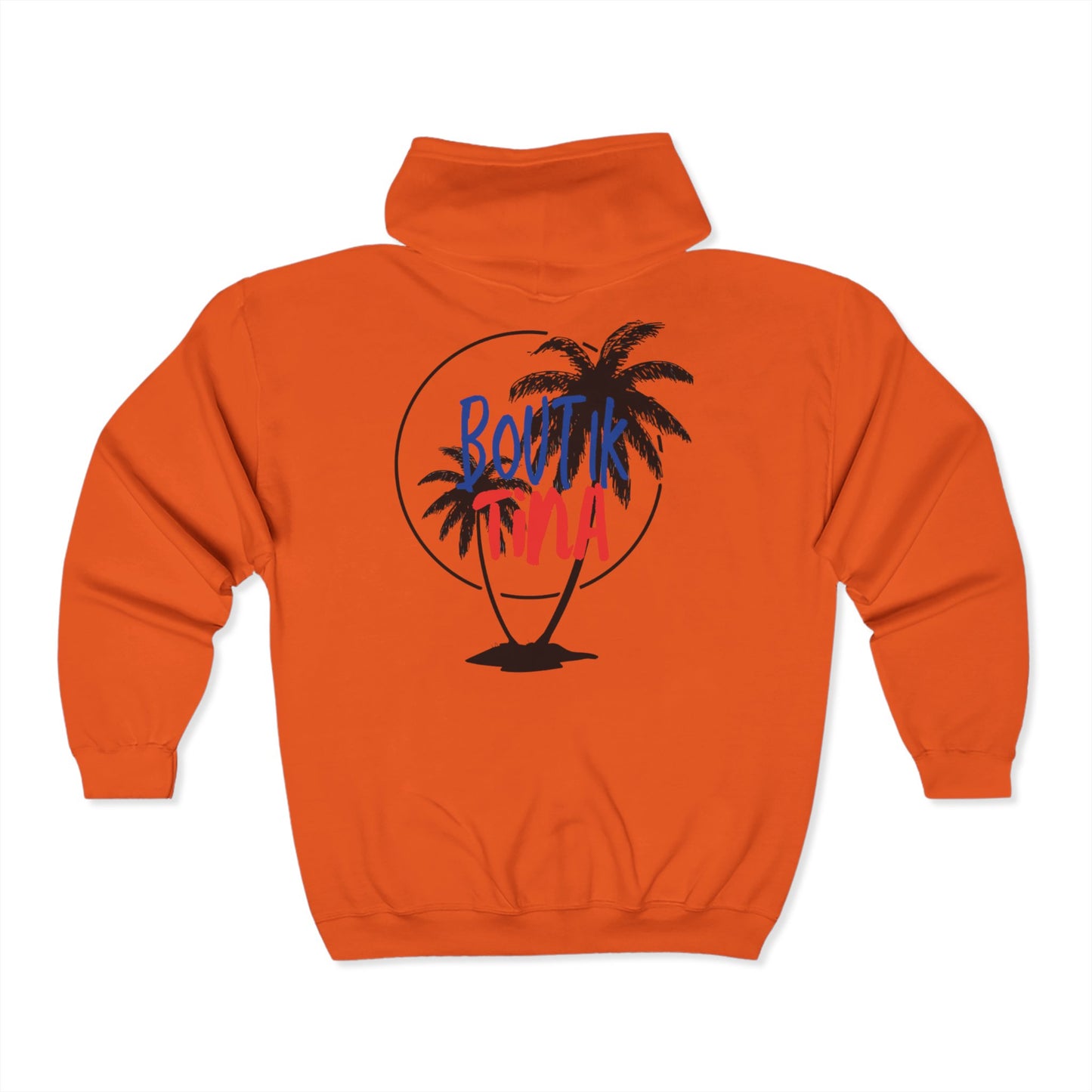 Tropical Vacation Zip Hoodie - 'Boutik Tina' Palm Tree Design