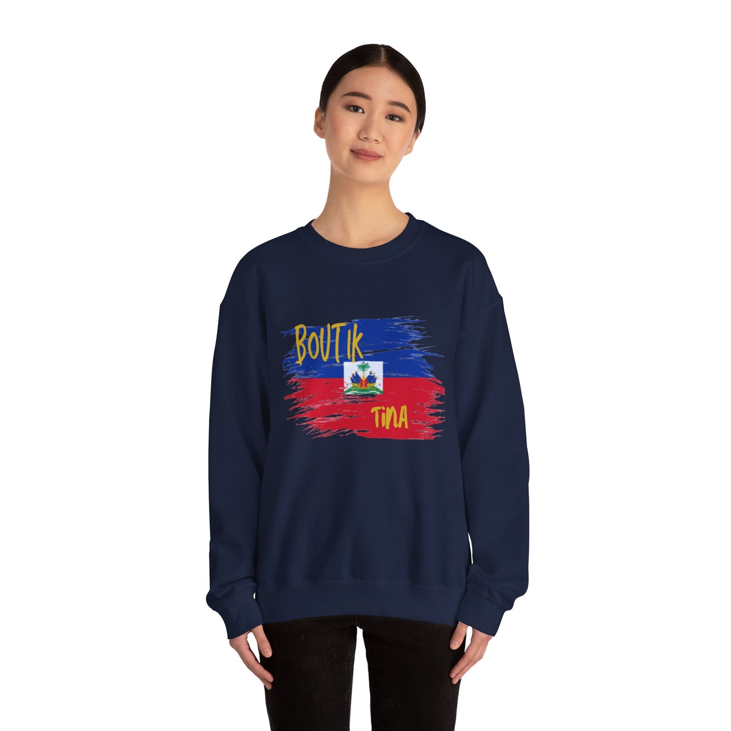 Haitian Pride Crewneck Sweatshirt - Boulik Tina Design