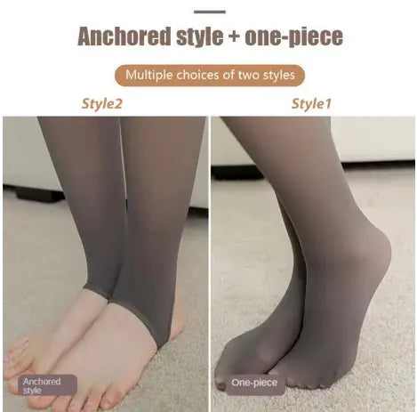 Women Winter Translucent Fleece Warm Leggings