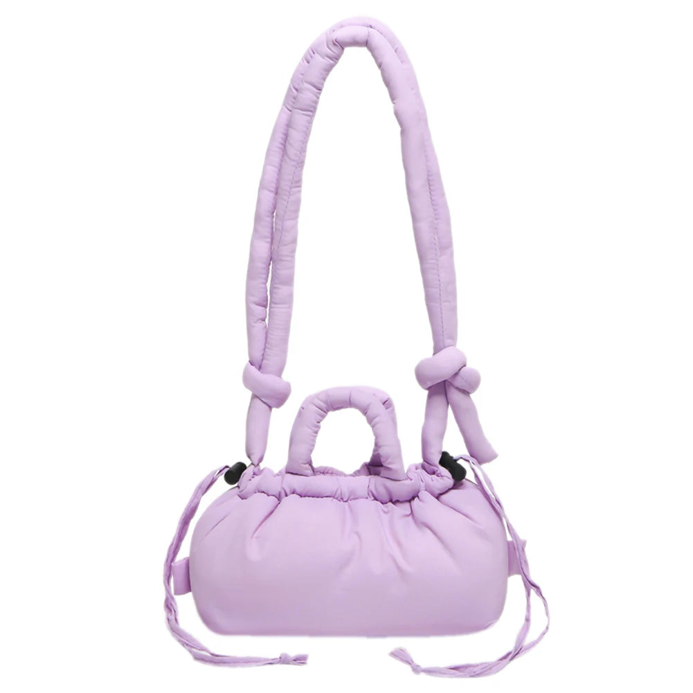 Puffer Tote Bag for Women Lightweight Down Cotton Padded Crossbody Bag Large Capacity Handbag Puffy Purse for Shopping Travel 