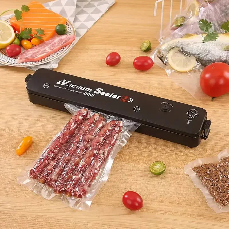 2024 Compact Food Vacuum Sealer with 10 Free Bags – Automatic Sealing Machine for Fresh Food, Sous Vide & Meal Prep