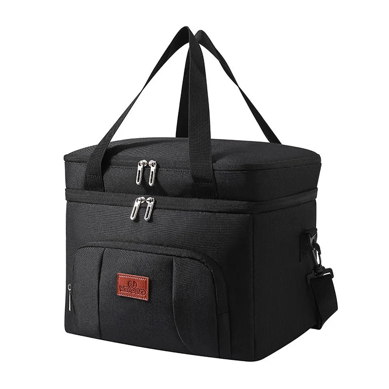 Insulated Double-Layer Lunch Tote Bag – Large Cooler with Shoulder Strap for Work, Travel & Picnic (Unisex)