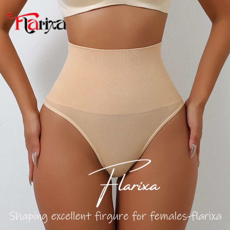Flarixa High-Waist Seamless Thong Shapewear – Medium Compression Control Panties for Women