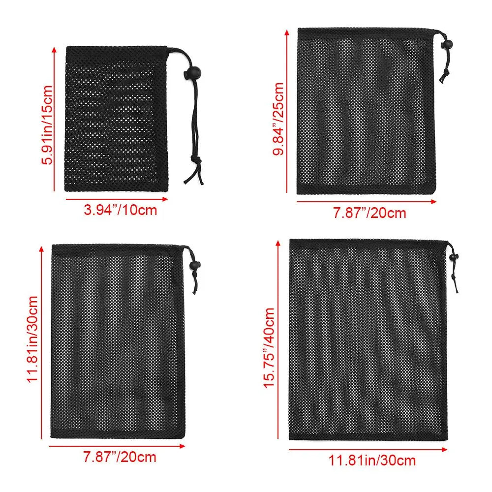 Durable Nylon Mesh Drawstring Storage Pouch – Versatile Bag for Home, Outdoor, Travel, and Laundry