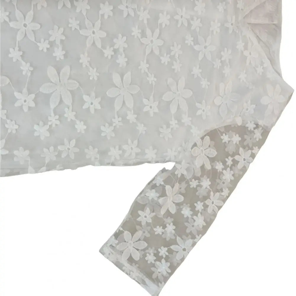Female Beach Dress V Neck Half Sleeves Flower Embroidery Pullover - Elegant Casual Wear White Color Women Summer Loose Casual Midi