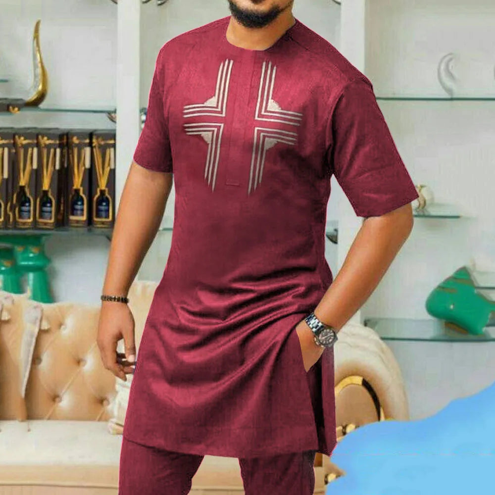 Men's Summer Kaftan 2-Piece Suit – Casual & Comfortable