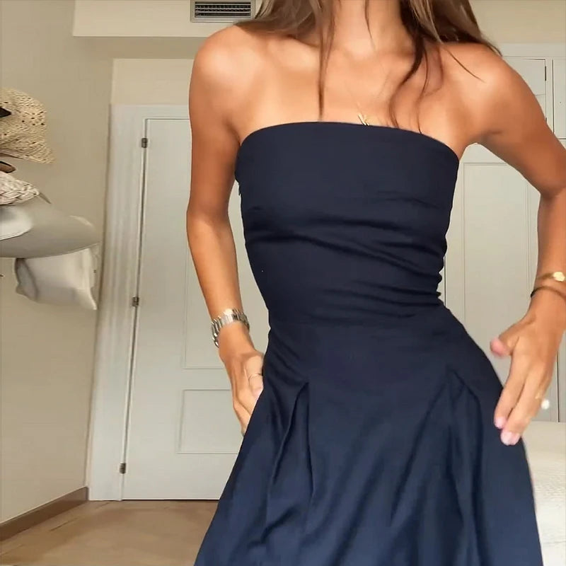 Wefads Women's Strapless Wide-Leg Jumpsuit – Summer Bandeau Romper in Solid Colors