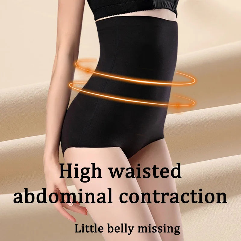FINETOO High Waist Seamless Shaping Panties – Ice Silk Tummy Control Underwear for Women (Postpartum Friendly)