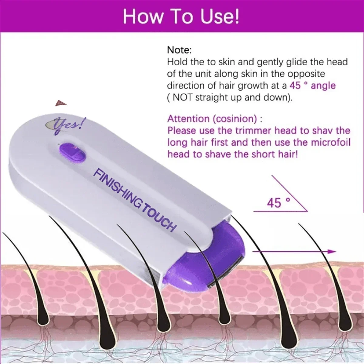 Rechargeable All-in-One Electric Shaver for Women – Facial, Body, Bikini & Leg Hair Removal