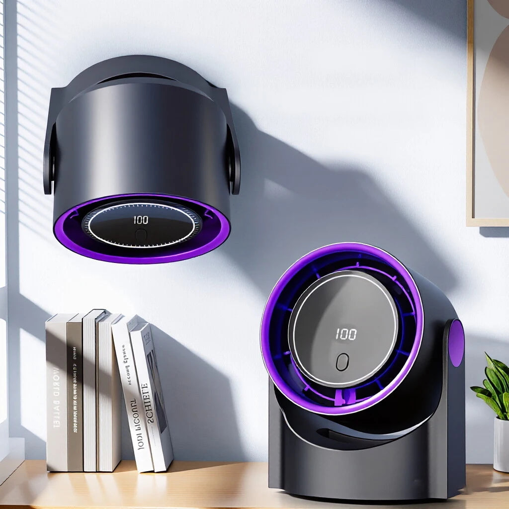 Portable Rechargeable Desktop Fan – 1200mAh USB Cooling Fan with 100 Speeds, Adjustable Angle, Timer & Quiet Operation for Home, Office & Travel