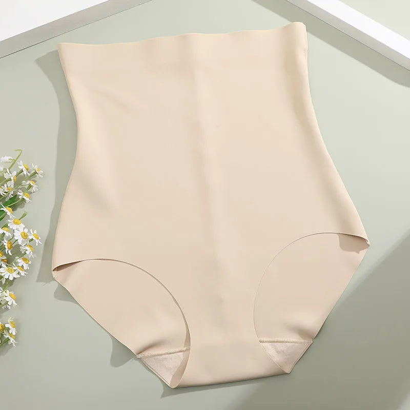 FINETOO High Waist Seamless Shaping Panties – Ice Silk Tummy Control Underwear for Women (Postpartum Friendly)