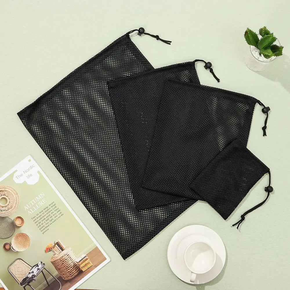 Durable Nylon Mesh Drawstring Storage Pouch – Versatile Bag for Home, Outdoor, Travel, and Laundry