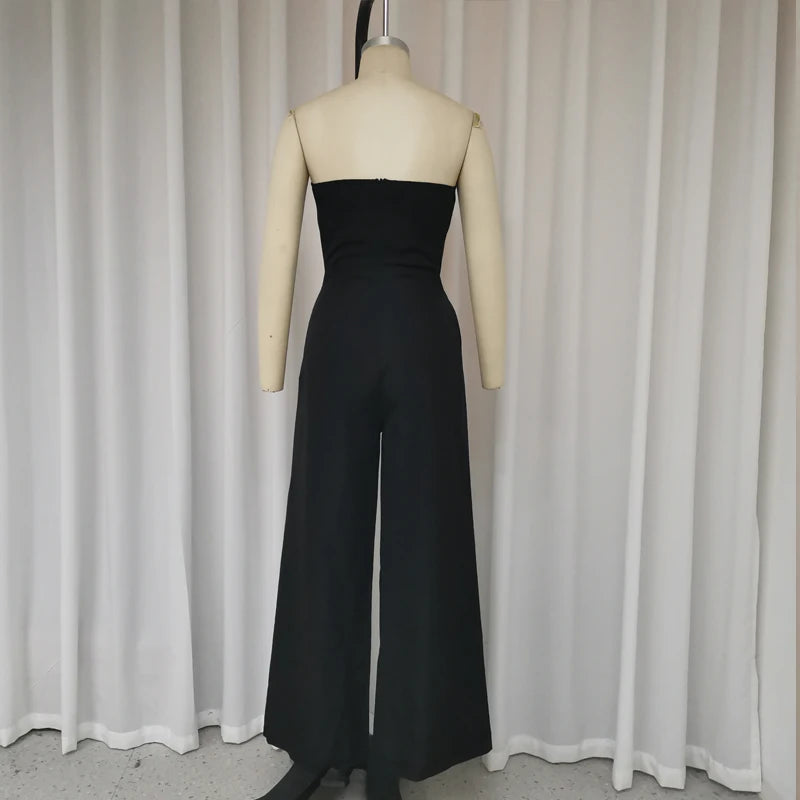 Wefads Women's Strapless Wide-Leg Jumpsuit – Summer Bandeau Romper in Solid Colors