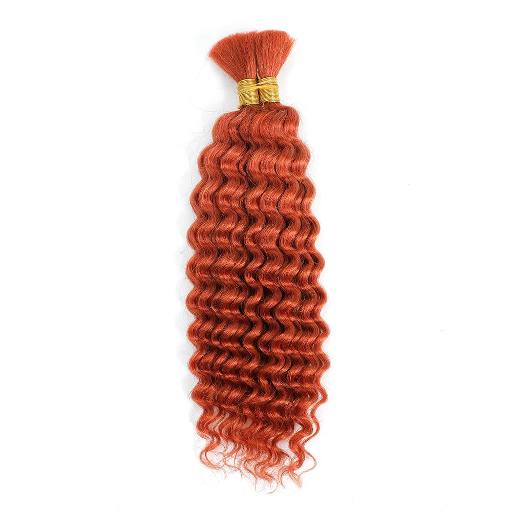Asimey 100g Deep Wave Human Braiding Hair Bulk – No Weft Curly Extensions for Boho Braids – 100% Brazilian Hair