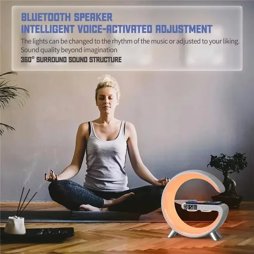 Multifunctional Wireless Charging Station with Bluetooth 5.0 Speaker & RGB Night Light