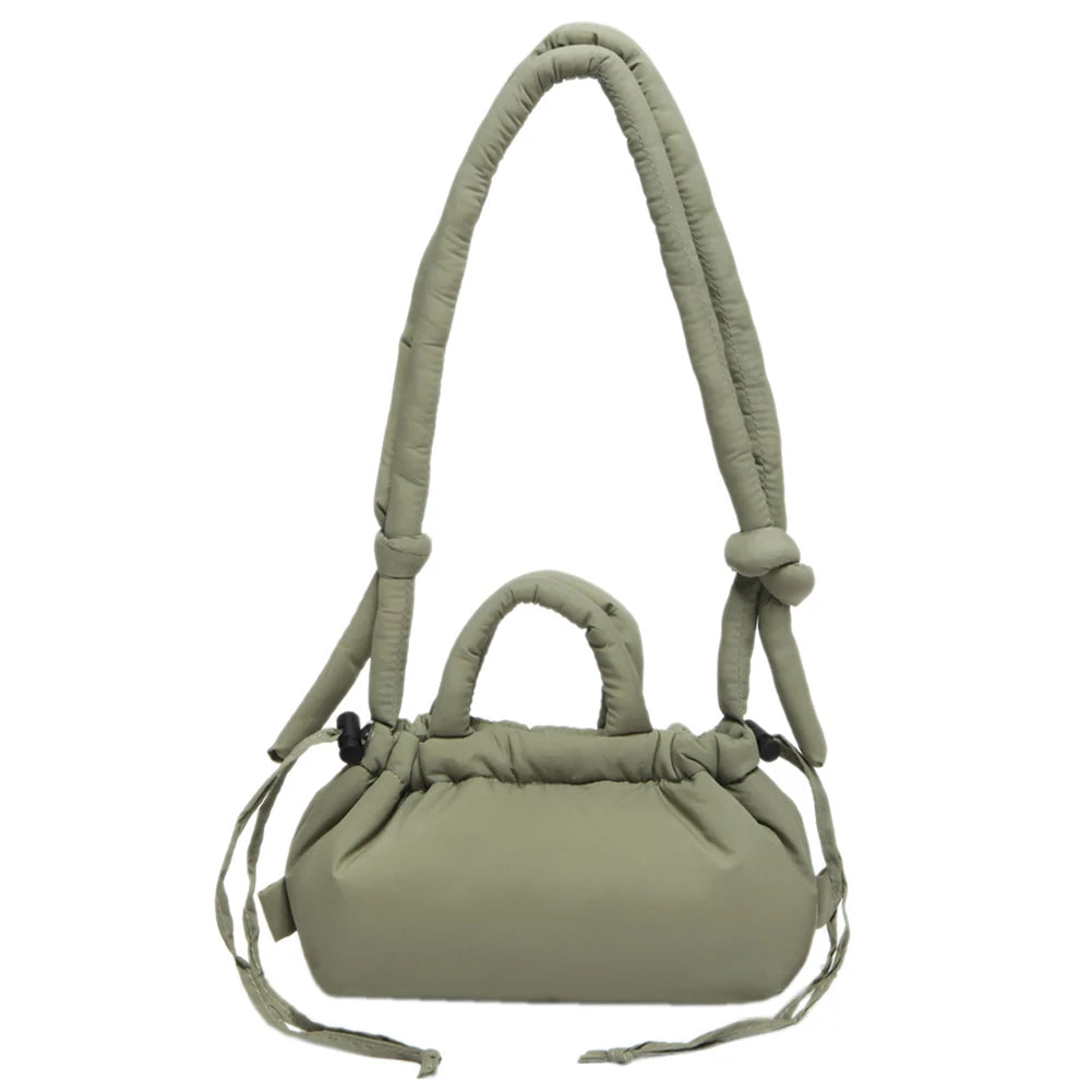Puffer Tote Bag for Women Lightweight Down Cotton Padded Crossbody Bag Large Capacity Handbag Puffy Purse for Shopping Travel 
