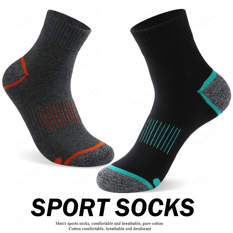 Premium Men's Sports & Casual Socks – Breathable Cotton Blend, 5 Pairs (Size 38-45)