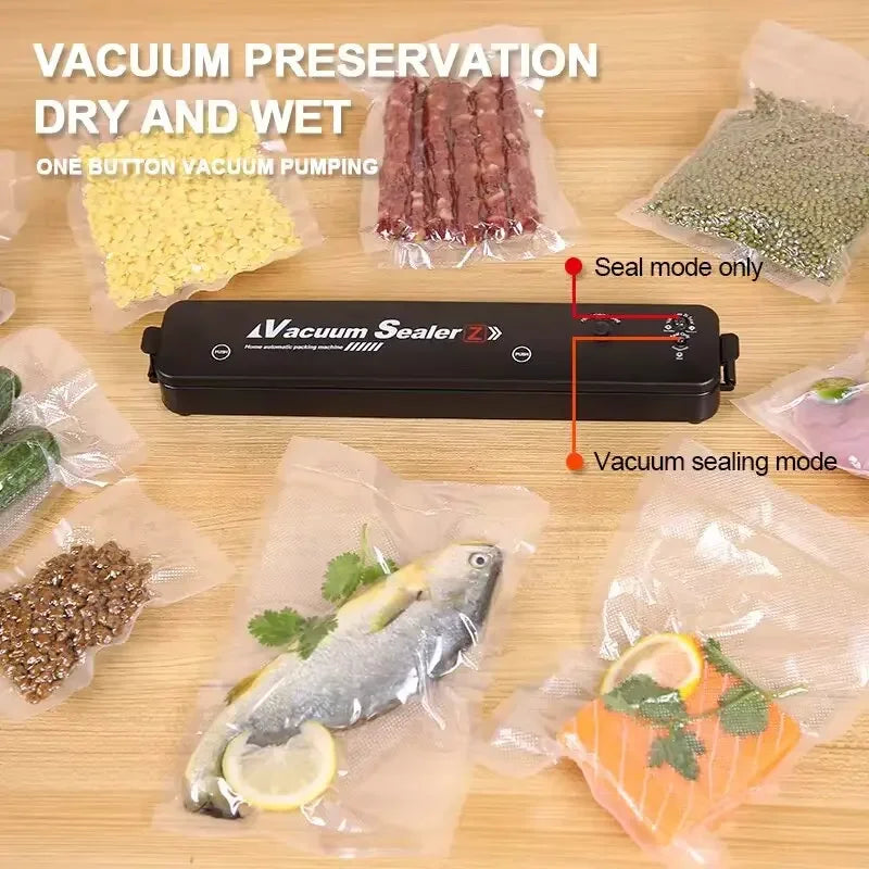 2024 Compact Food Vacuum Sealer with 10 Free Bags – Automatic Sealing Machine for Fresh Food, Sous Vide & Meal Prep
