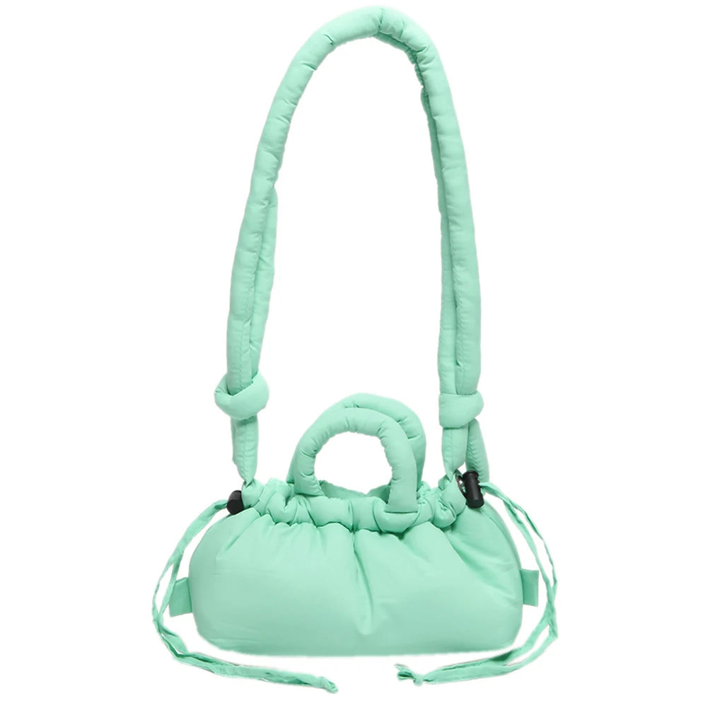 Puffer Tote Bag for Women Lightweight Down Cotton Padded Crossbody Bag Large Capacity Handbag Puffy Purse for Shopping Travel 