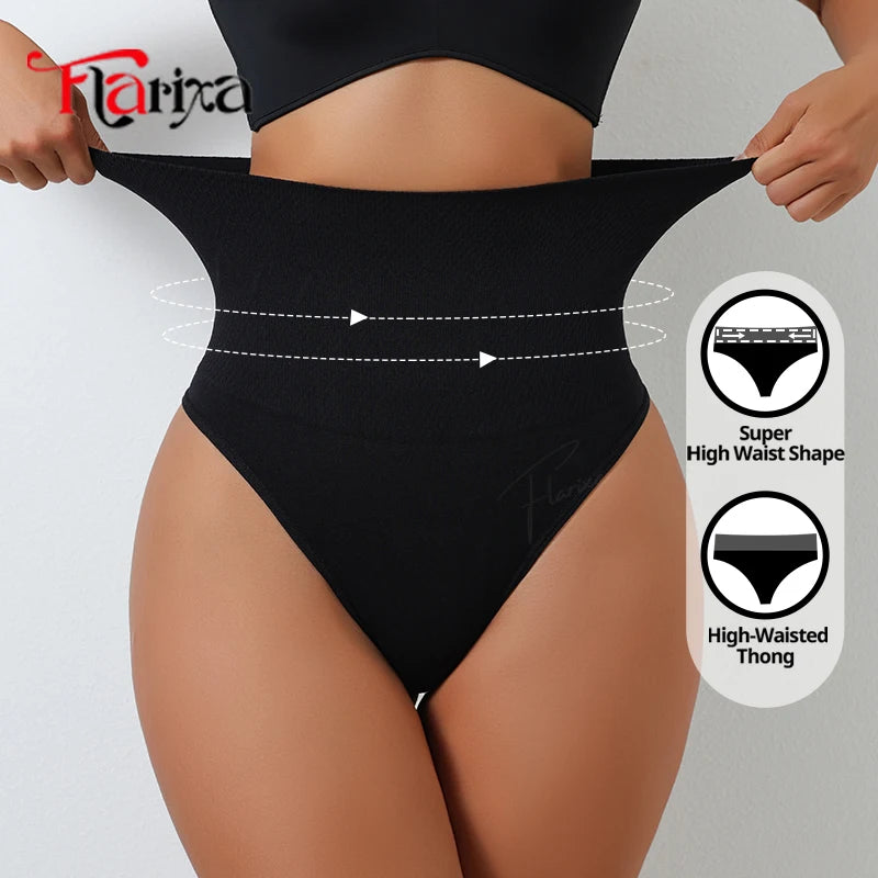 Flarixa High-Waist Seamless Thong Shapewear – Medium Compression Control Panties for Women