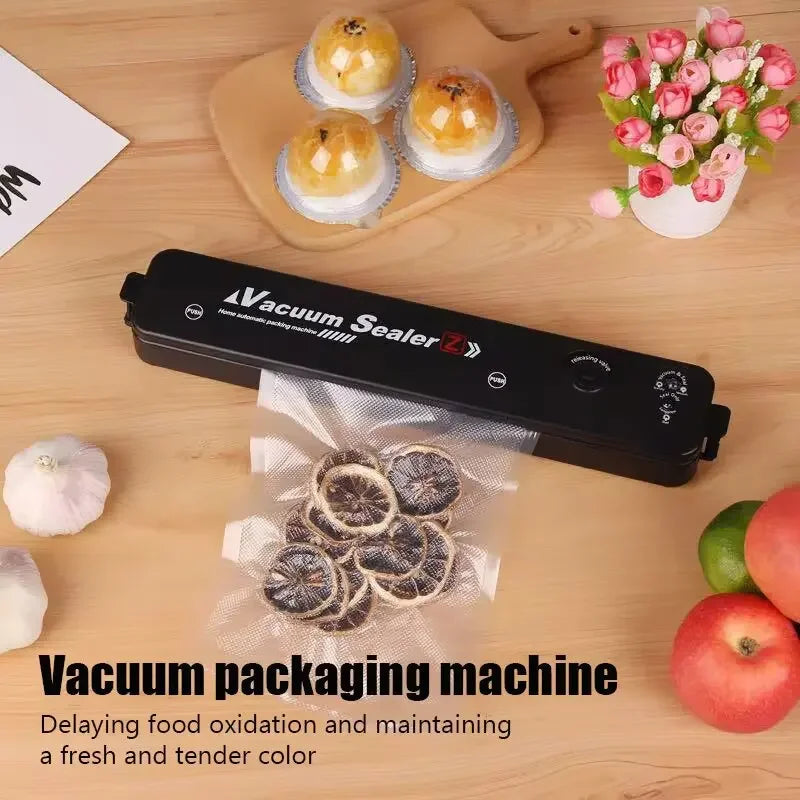2024 Compact Food Vacuum Sealer with 10 Free Bags – Automatic Sealing Machine for Fresh Food, Sous Vide & Meal Prep