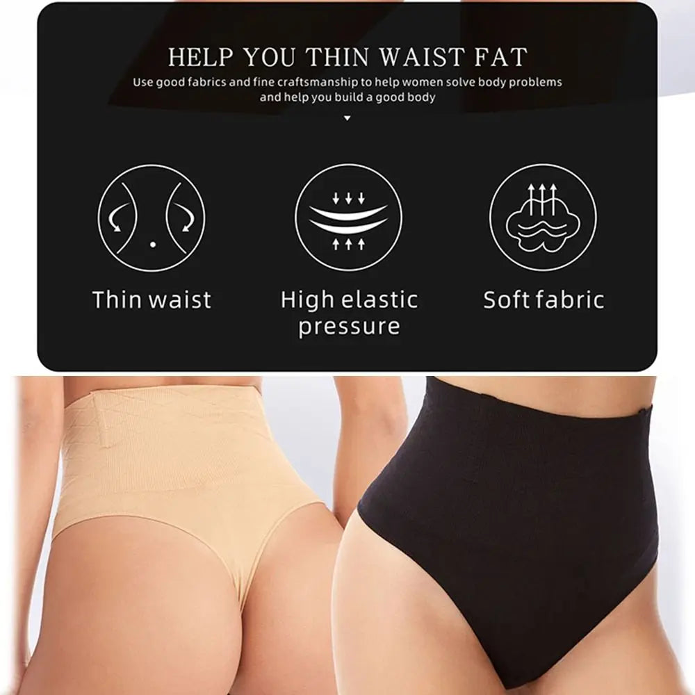 High-Waist Thong Shaper for Women – Tummy Control, Butt Lifting Seamless Panties