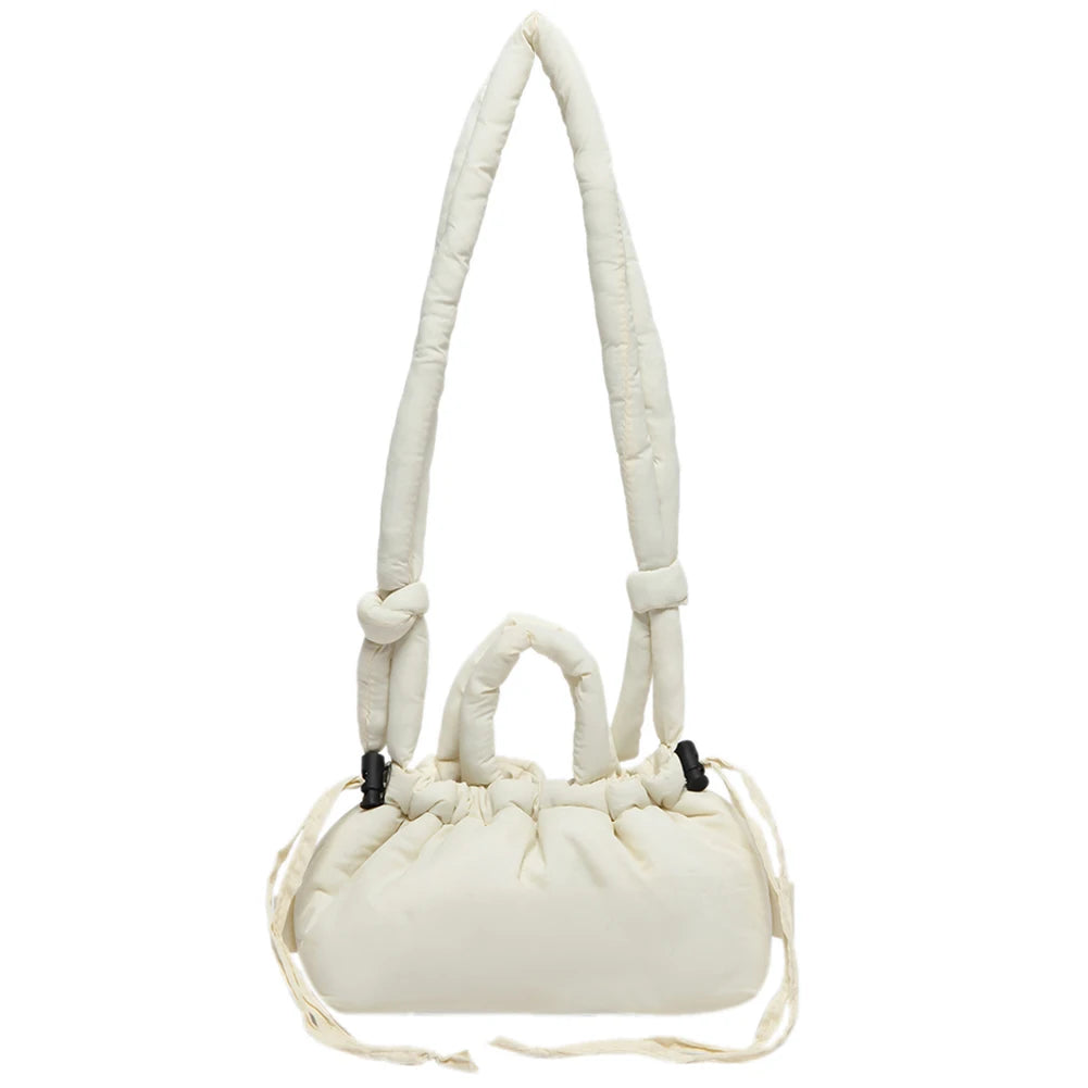 Puffer Tote Bag for Women Lightweight Down Cotton Padded Crossbody Bag Large Capacity Handbag Puffy Purse for Shopping Travel 