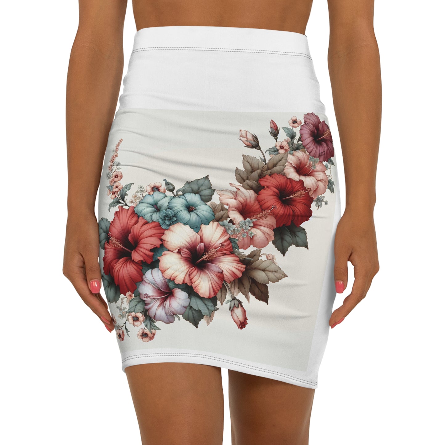 Women's Mid-Waist Pencil Skirt (AOP)