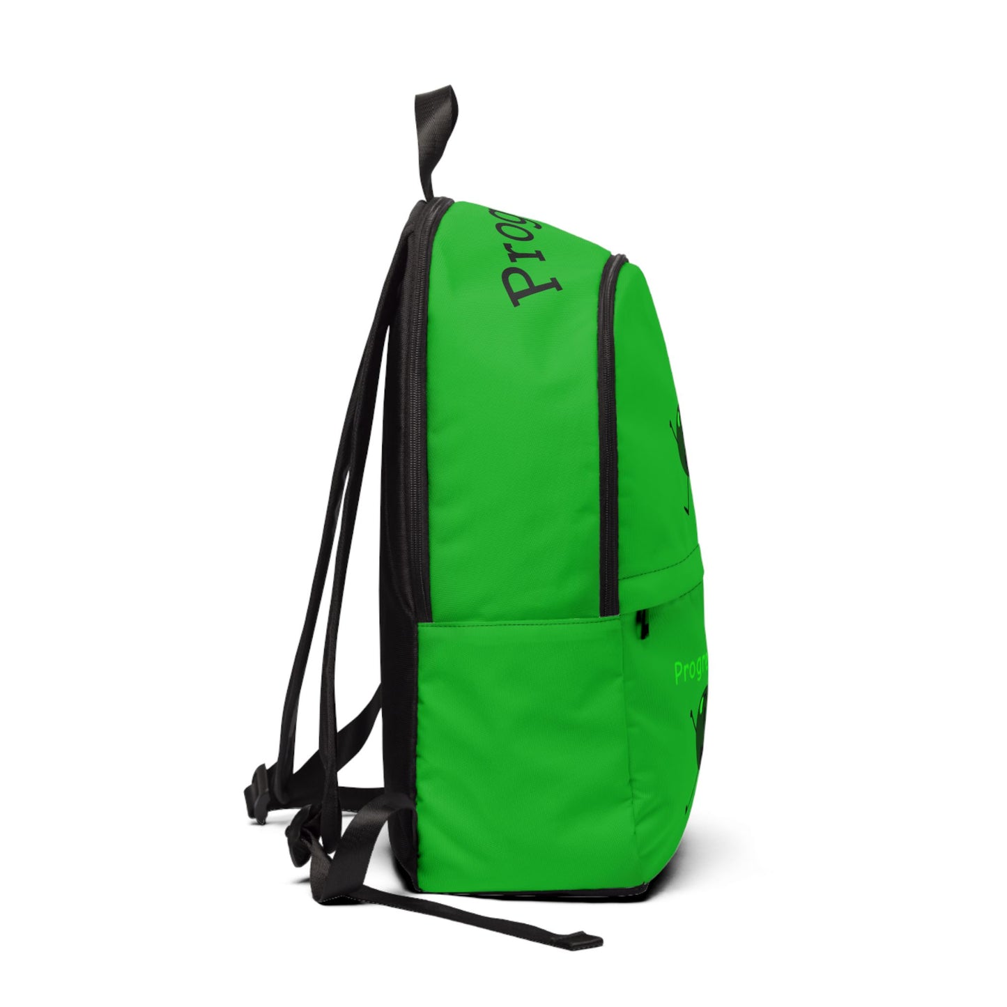 Green Progreenguy Backpack — Eco Mascot Printed School & Travel Bag