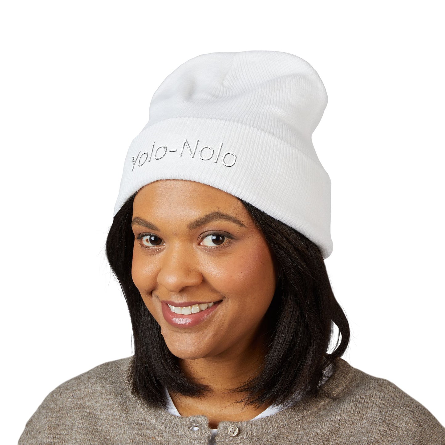 Embroidered Classic Cuffed Beanie - Yolo-Nolo Winter Hat