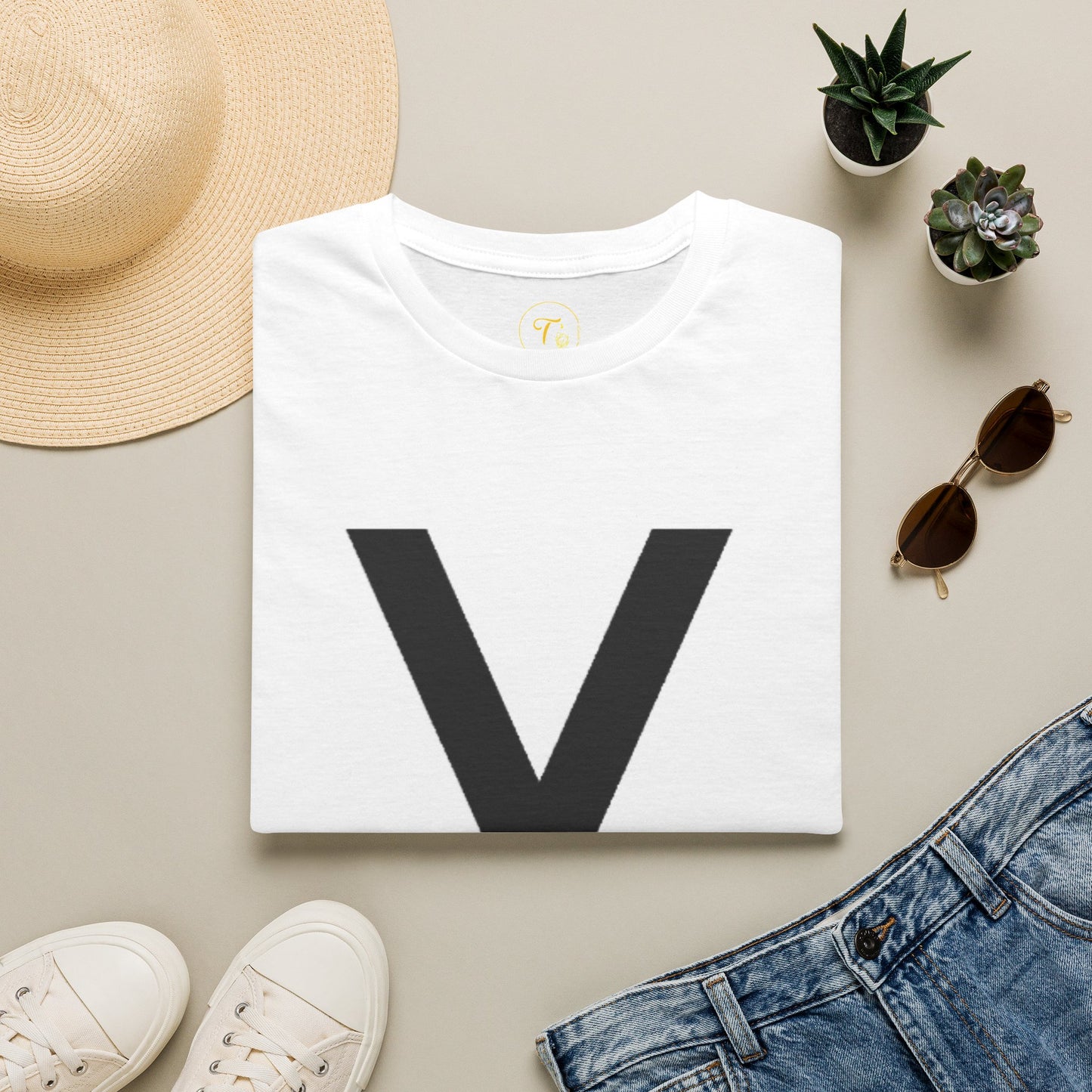 VNY Logo T-Shirt — Minimalist Vintage V Monogram Tee