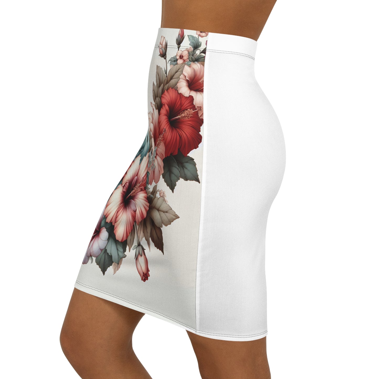 Women's Mid-Waist Pencil Skirt (AOP)