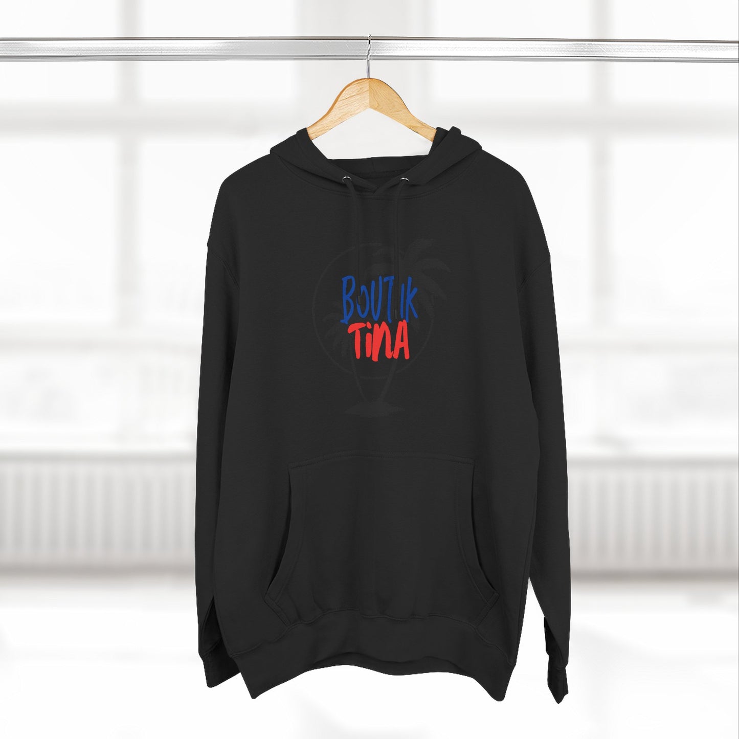 Hoodie — Built Like Tina Graphic Pullover (Patriotic Red & Blue)