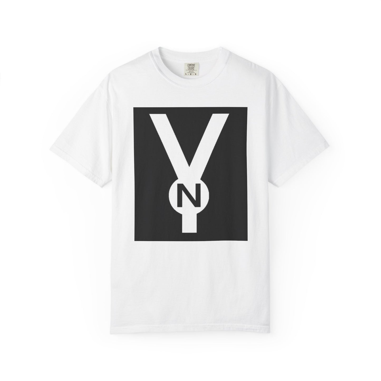 T-Shirt - Bold 'Y' Logo Graphic Tee (Black Square with N Emblem)