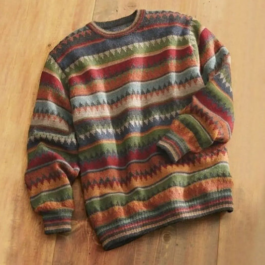 Striped Spot Cotton Casual Sweater for Youth