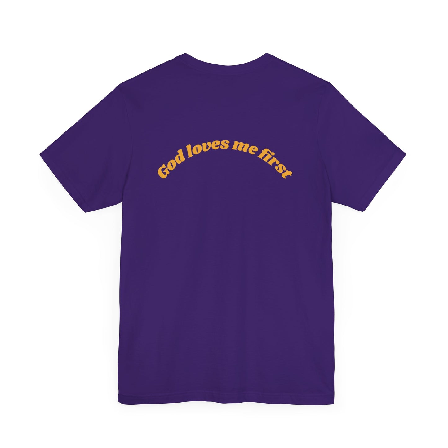 Unisex Inspirational Tee, God Loves Me First Shirt, Faith-based Apparel, Gift for Believers, Religious T-shirt, Summer Casual Wear