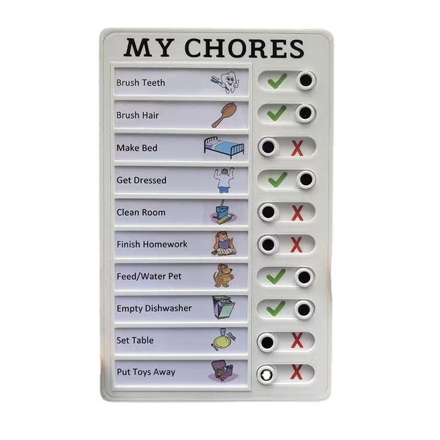 Reusable Self-Discipline Checklist Memo Board (Kawaii)