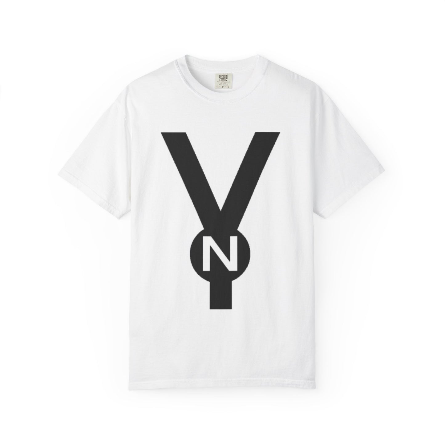 Y N Bold Logo T‑Shirt — Minimalist Black Graphic Tee