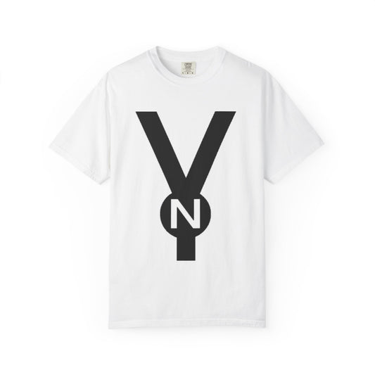 Y N Bold Logo T‑Shirt — Minimalist Black Graphic Tee