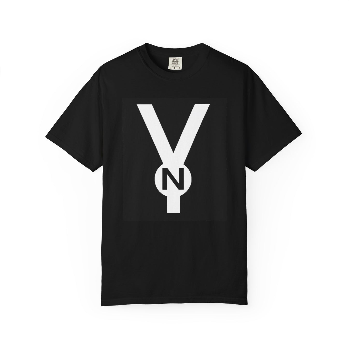 T-Shirt - Bold 'Y' Logo Graphic Tee (Black Square with N Emblem)