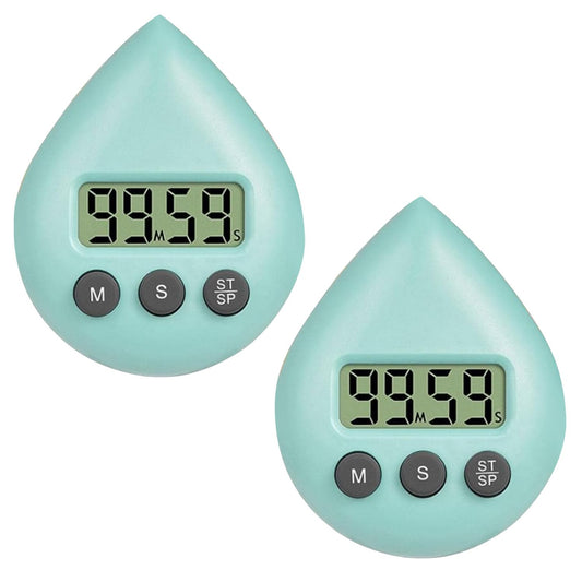2Pcs Green Shower Timer for Kids Adults Digital Shower Clock with Timer Waterproof Timer with Alarm and Suction Cup Energy Saver Home Kitchen Timer Bathroom Clock Timers
