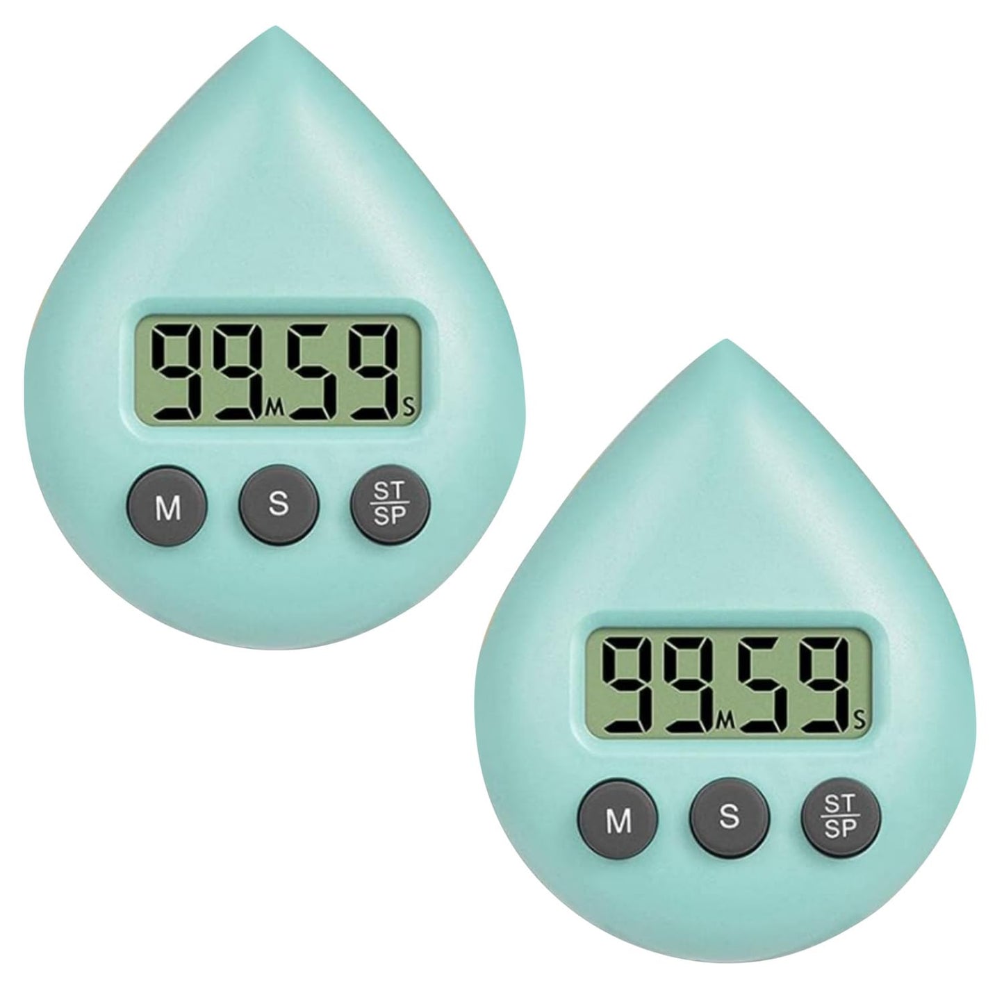 2Pcs Green Shower Timer for Kids Adults Digital Shower Clock with Timer Waterproof Timer with Alarm and Suction Cup Energy Saver Home Kitchen Timer Bathroom Clock Timers