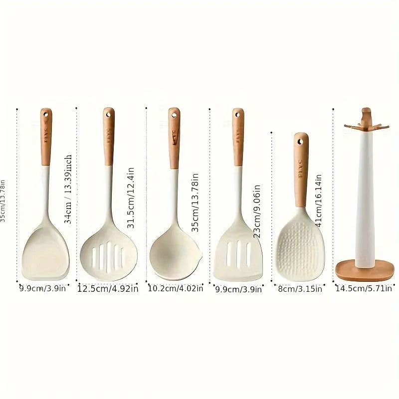 Silicone Spatula Set with Hardwood Handles – Heat Resistant & Eco-Friendly