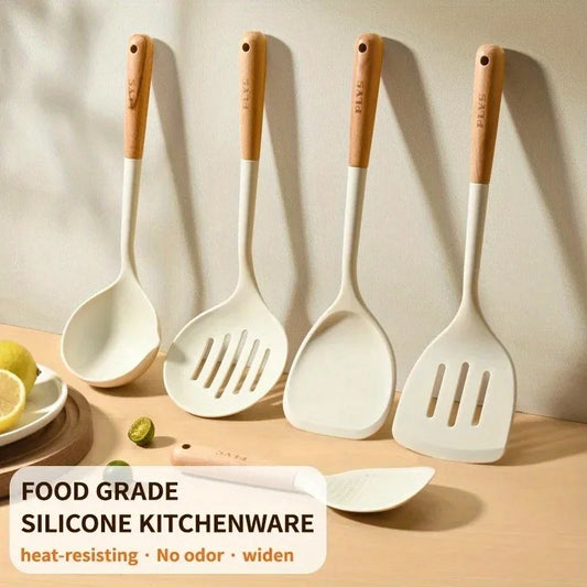 Silicone Spatula Set with Hardwood Handles – Heat Resistant & Eco-Friendly