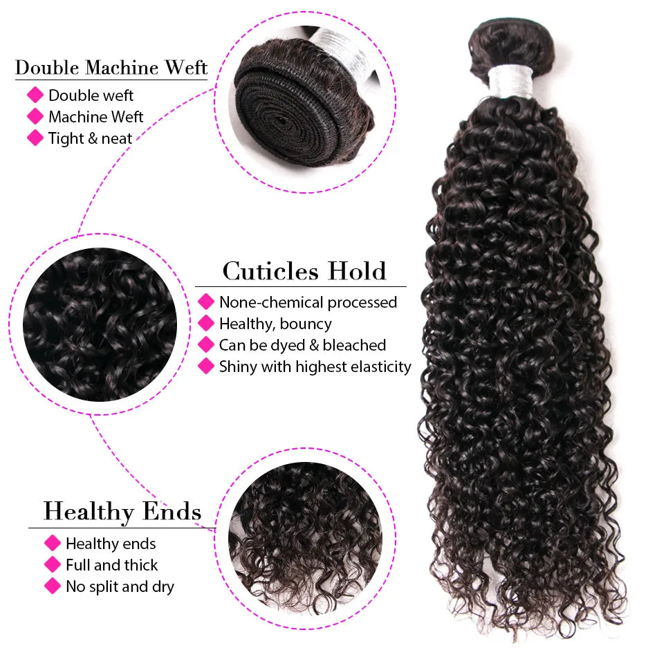 Peruvian Kinky Curly Bundles With Closure