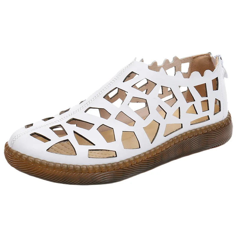 GKTINOO 2024 Summer Women's Genuine Leather Sandals – Comfortable, Casual, and Soft-Soled Sneakers in Large Sizes