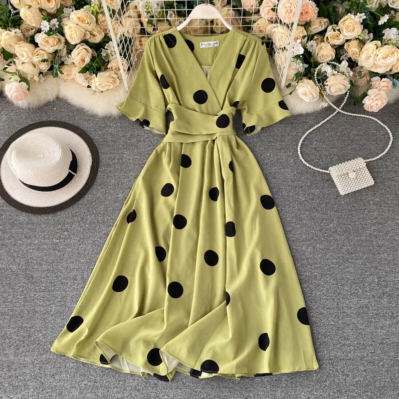 Chic Fashion Polka Dot Print Women Dress