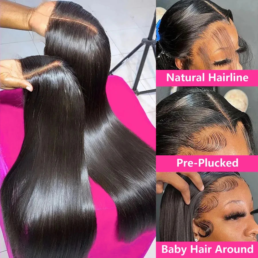 Glueless Lace Frontal Wig Human Hair Pre plucked 6x4 Transparent HD