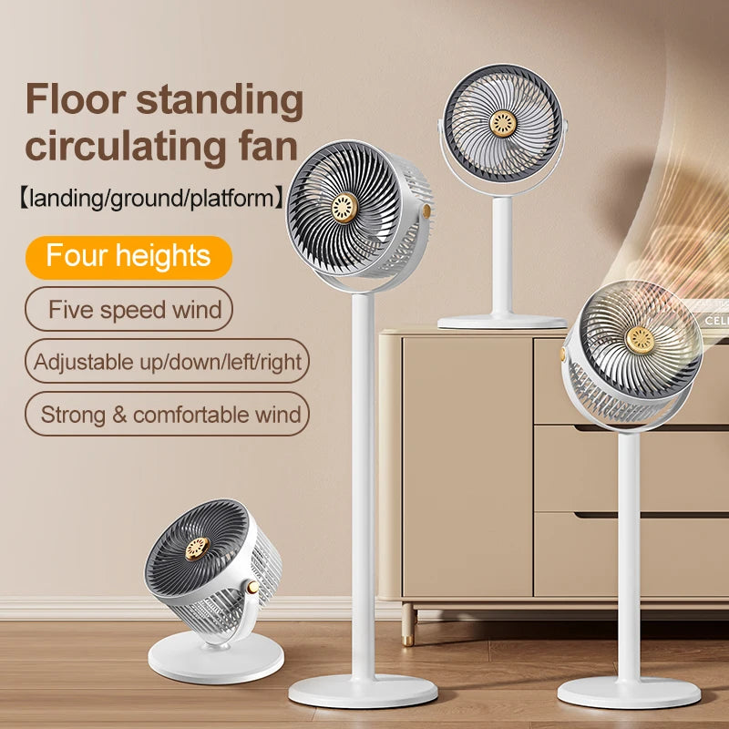 Wireless Rechargeable Adjustable Height Fan – Portable USB Outdoor Camping Fan with Strong Airflow for Travel, Dorm & Home Use