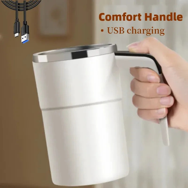 Automatic Electric Self-Stirring Coffee Mug with Straw – Portable Charging Coffee and Milk Mixing Cup